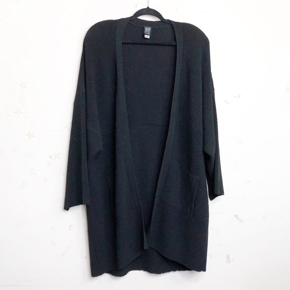 HELEN HSU NY Black open closure kimono oversized cardigan - Picture 6 of 6